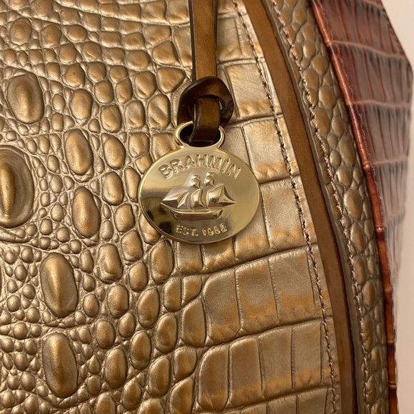 Brahmin Marianna Rose Gold Provence, embossed genuine leather Tote/Satchel. - Picture 6 of 12